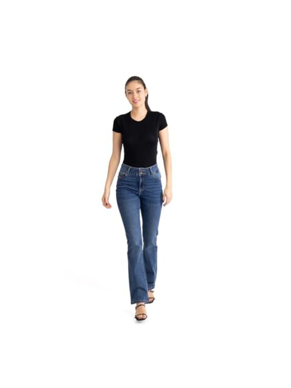 High-Rise Bootcut Jeans Powerstretch Denim 5-Pocket Style